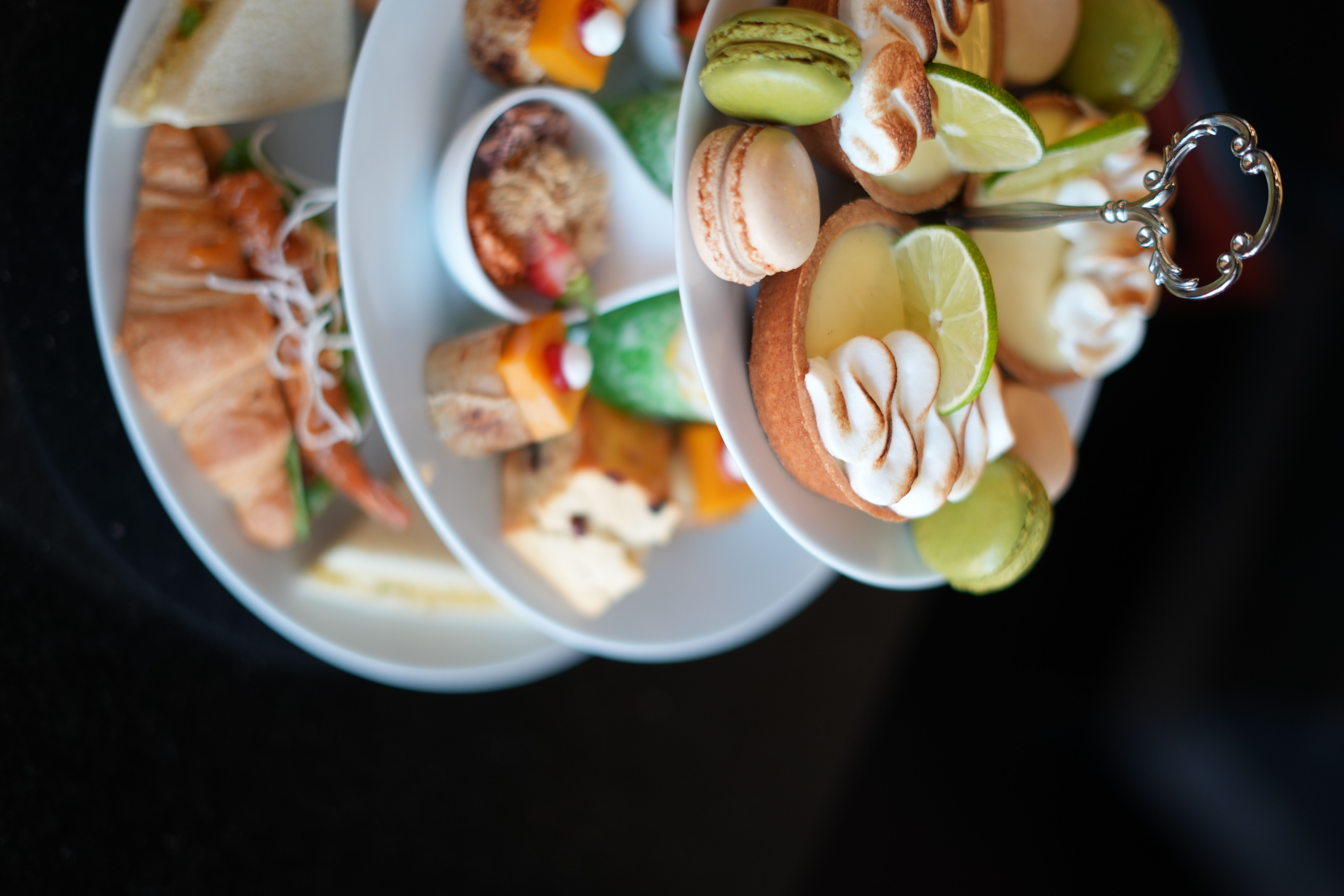 Thai Afternoon Tea three-tier set with tiramisu and scones