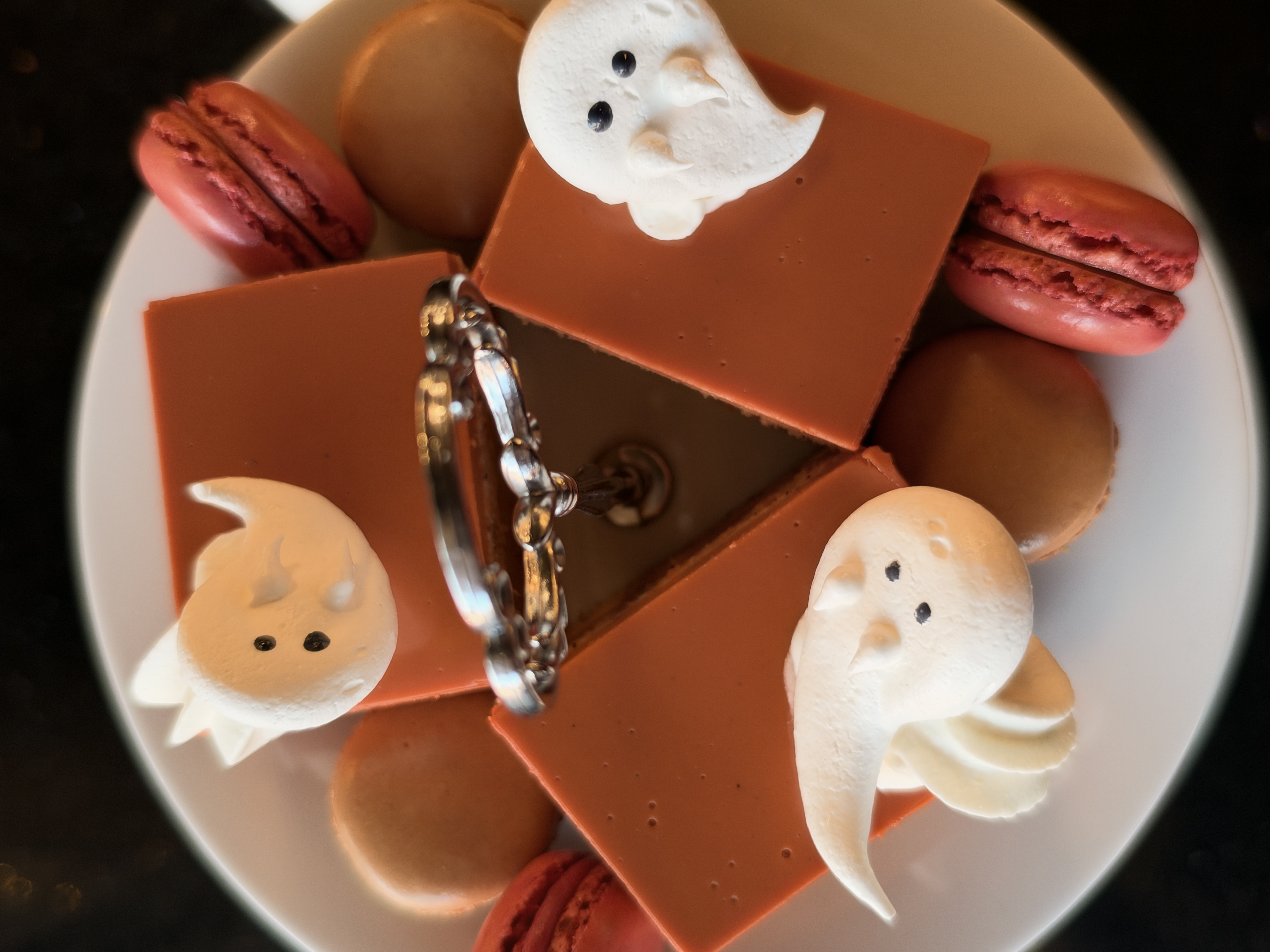 Halloween Thai Afternoon Tea ghost meringue cakes with macarons